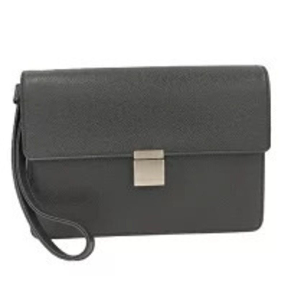 LOUIS VUITTON Selenga Shoulder Bag Taiga Leather Ardoise